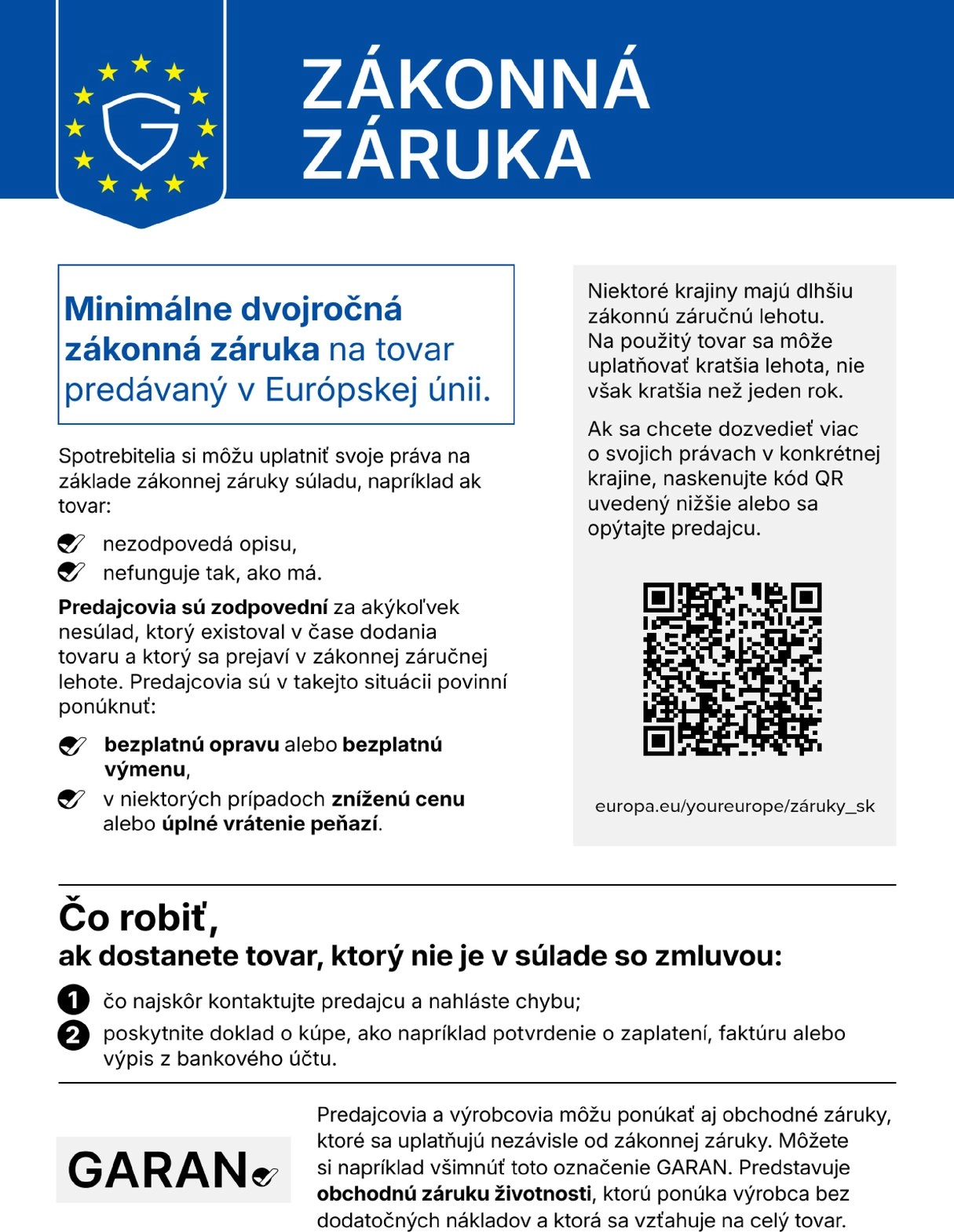 Harmonizované oznámenie o zákonnej záruke zhody