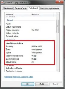 ako zistim rozlisenie fotografie