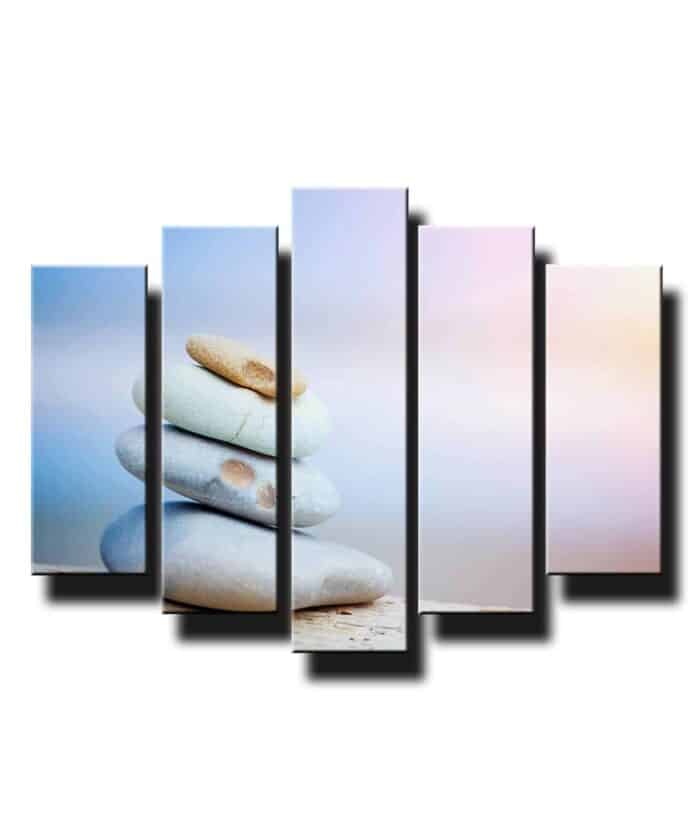 5 dielny obraz na stenu kamene na pláži