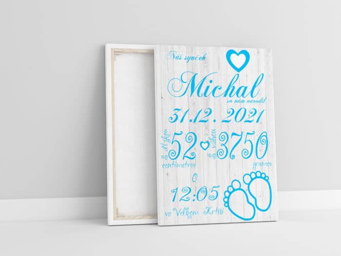 Pamatna tabulka pre novorodenca na platne-Tabulka pre novorodenca na platne-Tabulka s mierami pri narodeni-Onlinefotka (3)