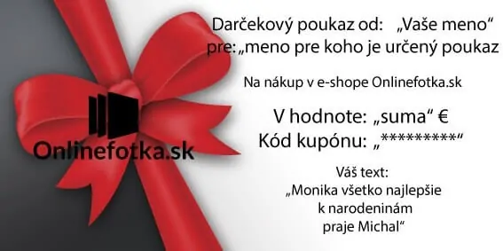 Vzor darčekového poukazu na nákup v sehope Onlinefotka.sk - Zlava na nákup