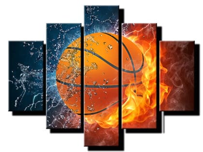 5 dielny obraz na stenu basketbalova lopta-viac dielny obraz-onlinefotka