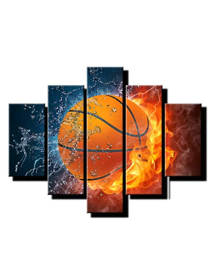 5 dielny obraz na stenu basketbalova lopta-viac dielny obraz-onlinefotka