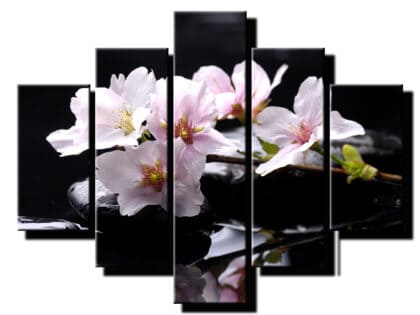 5 dielny obraz na stenu ceresnove listky na kamenoch feng shiu-Viac dielne obrazy-Onlinefotka