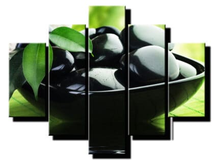 5 dielny obraz na stenu cierne kamene v miske feng shui-Viac dielne obrazy-Onlinefotka