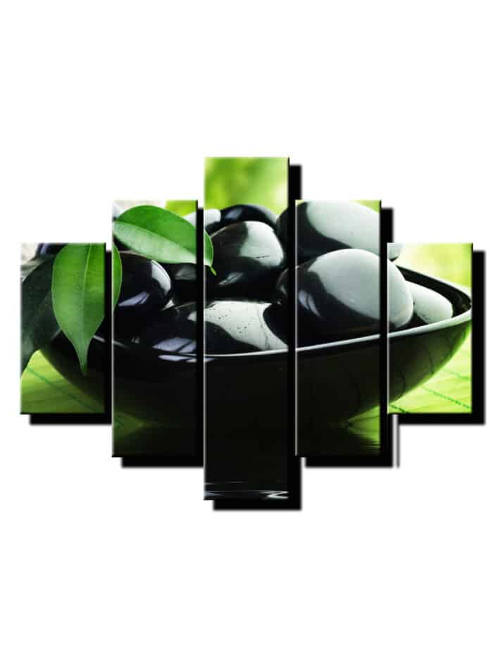 5 dielny obraz na stenu cierne kamene v miske feng shui-Viac dielne obrazy-Onlinefotka