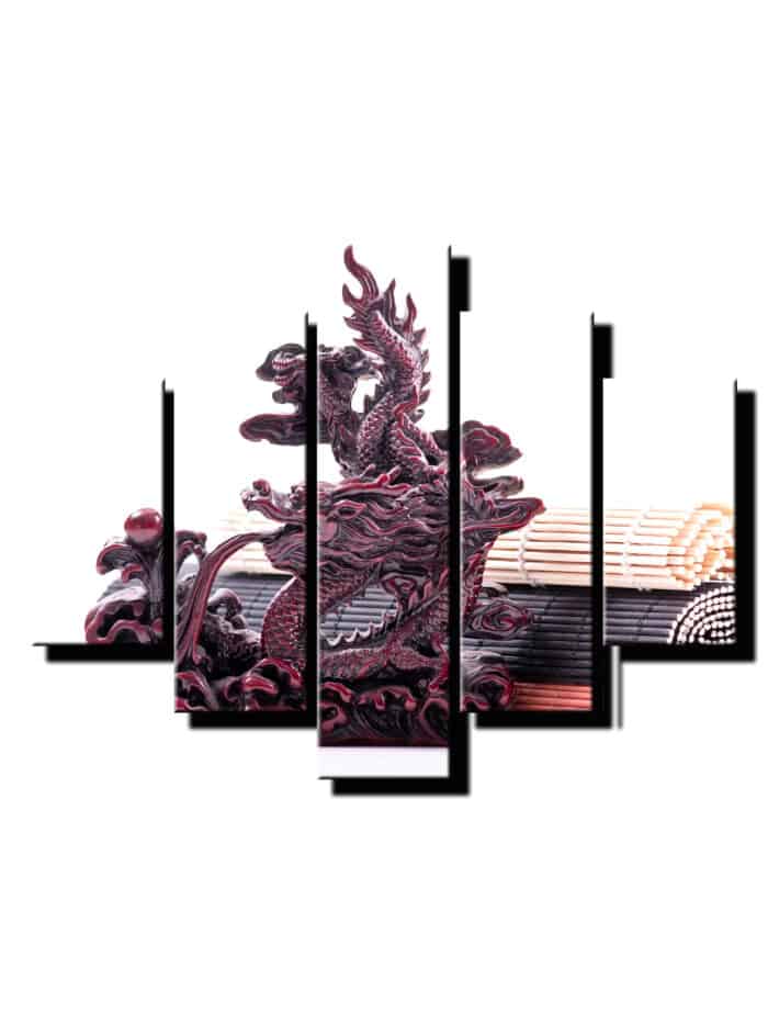 5 dielny obraz na stenu drevena socha feng shui-Viac dielne obrazy-Onlinefotka