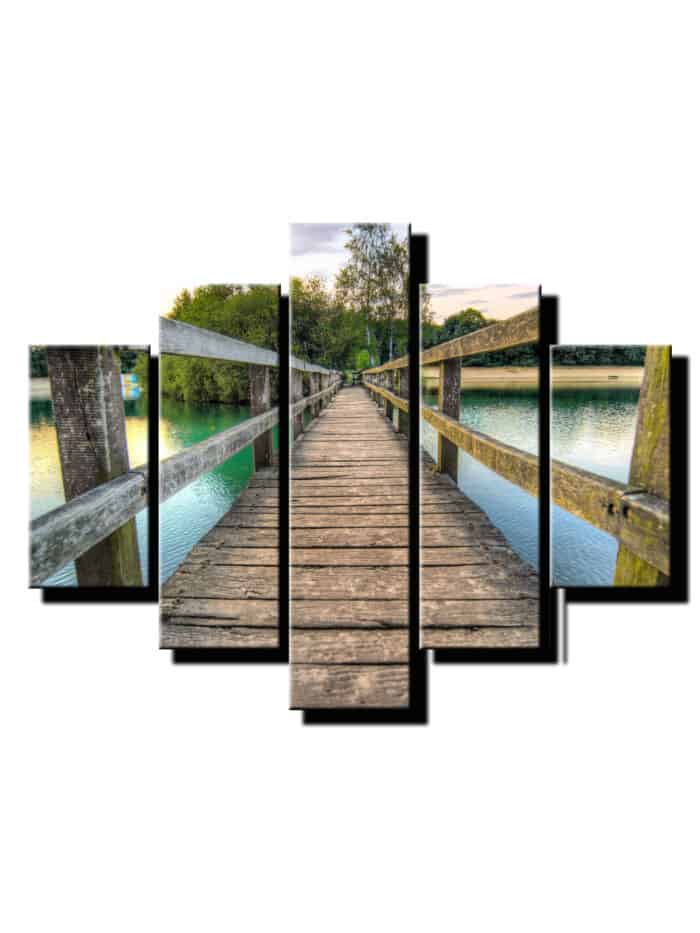 5 dielny obraz na stenu dreveny most-viac dielny obraz-onlinefotka