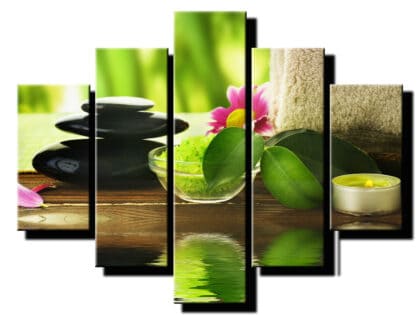 5 dielny obraz na stenu feng shui cierne kamene so svieckou-Viac dielne obrazy-Onlinefotka