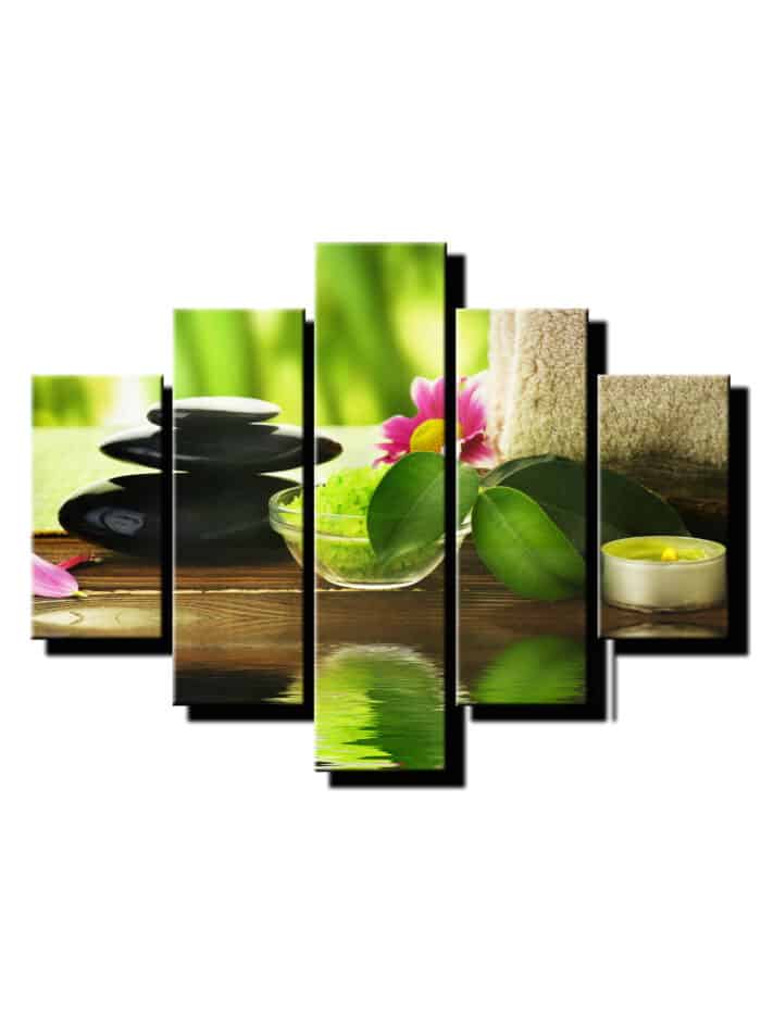 5 dielny obraz na stenu feng shui cierne kamene so svieckou-Viac dielne obrazy-Onlinefotka