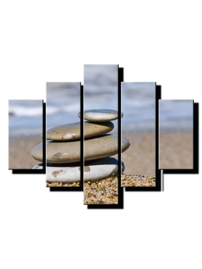 5 dielny obraz na stenu feng shui kamene na plazi-Viac dielne obrazy-Onlinefotka