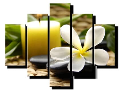 5 dielny obraz na stenu feng shui listok so svieckou-Viac dielne obrazy-Onlinefotka