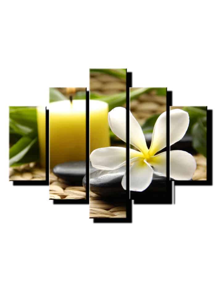 5 dielny obraz na stenu feng shui listok so svieckou-Viac dielne obrazy-Onlinefotka