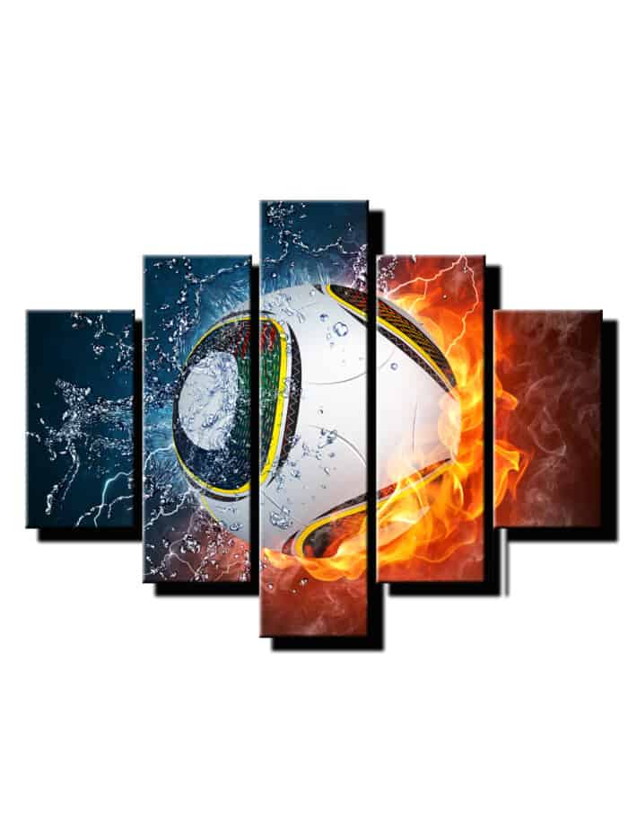 5 dielny obraz na stenu futbalova lopta-viac dielny obraz-onlinefotka