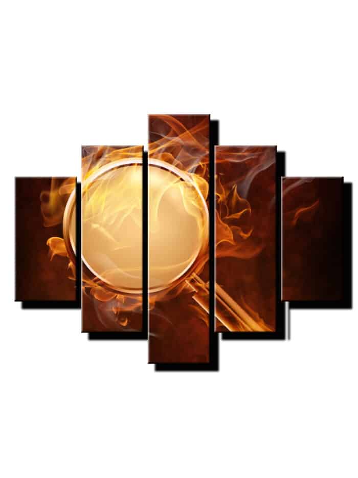 5 dielny obraz na stenu horiaca lupa-viac dielny obraz-onlinefotka