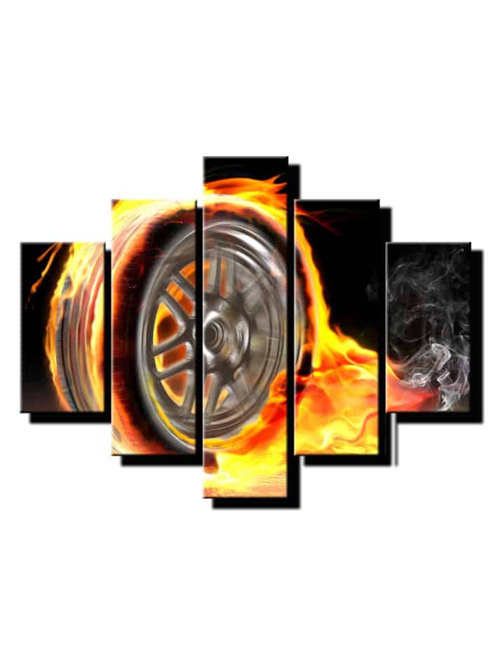 5 dielny obraz na stenu horiace koleso-viac dielny obraz-onlinefotka
