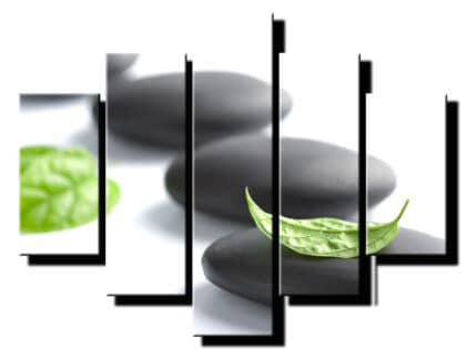 5 dielny obraz na stenu kamene a listy feng shui-Viac dielne obrazy-Onlinefotka