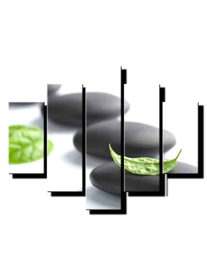 5 dielny obraz na stenu kamene a listy feng shui-Viac dielne obrazy-Onlinefotka