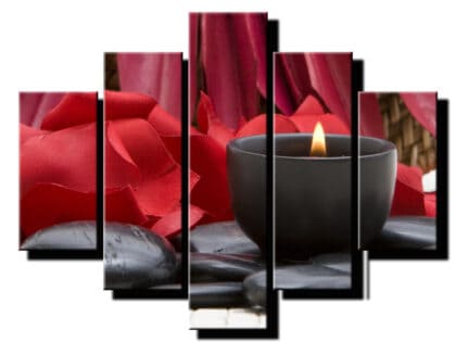5 dielny obraz na stenu kamene so svieckou feng shui-Viac dielne obrazy-Onlinefotka