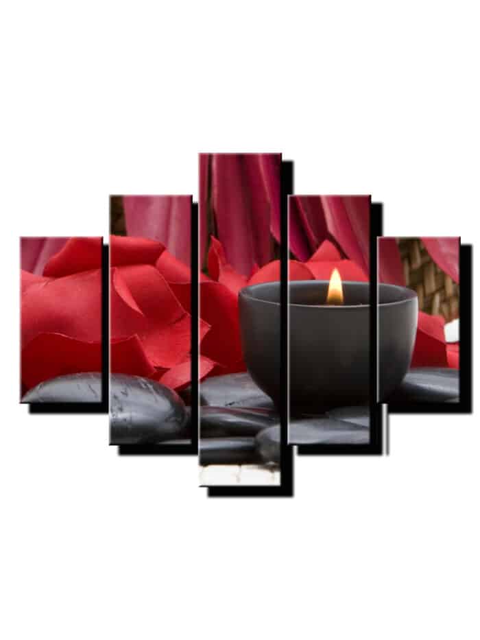 5 dielny obraz na stenu kamene so svieckou feng shui-Viac dielne obrazy-Onlinefotka