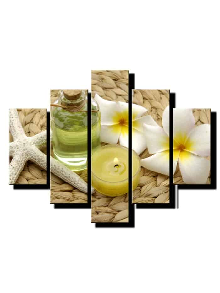 5 dielny obraz na stenu kvety so svieckou-viac dielny obraz-onlinefotka