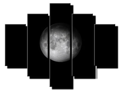 5 dielny obraz na stenu mesiac v noci-viac dielny obraz-onlinefotka