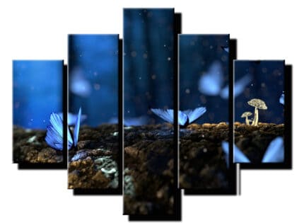 5 dielny obraz na stenu modre motyle-viac dielny obraz-onlinefotka