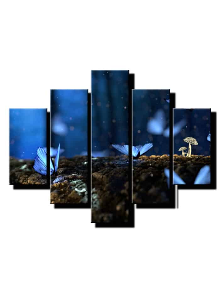 5 dielny obraz na stenu modre motyle-viac dielny obraz-onlinefotka