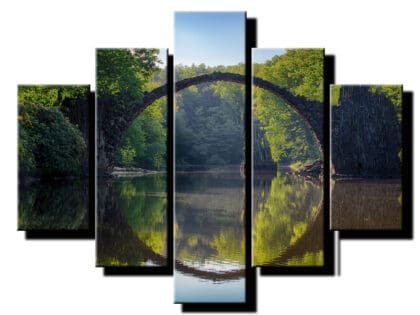 5 dielny obraz na stenu most a rieka-viac dielny obraz-onlinefotka