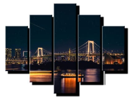 5 dielny obraz na stenu most v noci-viac dielny obraz-onlinefotka