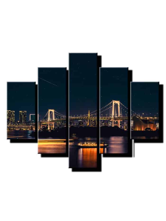 5 dielny obraz na stenu most v noci-viac dielny obraz-onlinefotka
