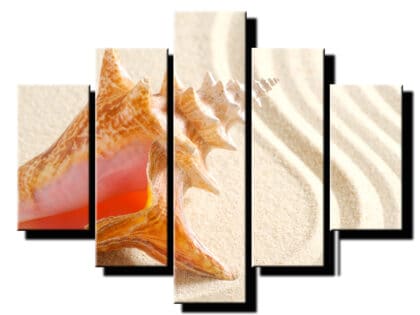 5 dielny obraz na stenu musla na plazi-Viac dielne obrazy-Onlinefotka