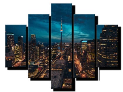 5 dielny obraz na stenu nocne mesto-viac dielny obraz-onlinefotka