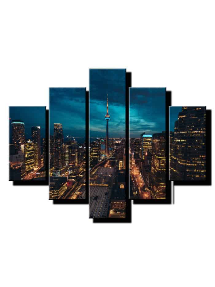 5 dielny obraz na stenu nocne mesto-viac dielny obraz-onlinefotka
