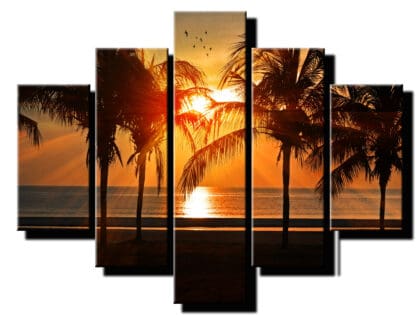 5 dielny obraz na stenu plaz s palmami-viac dielny obraz-onlinefotka