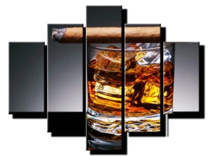 5 dielny obraz na stenu pohar whiskey-viac dielny obraz-onlinefotka