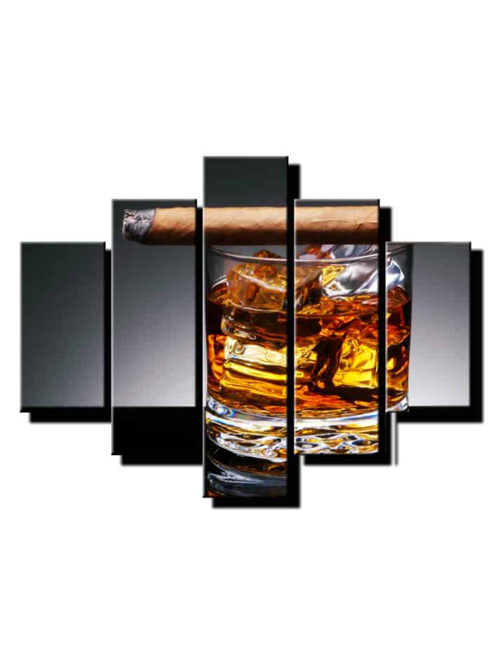 5 dielny obraz na stenu pohar whiskey-viac dielny obraz-onlinefotka