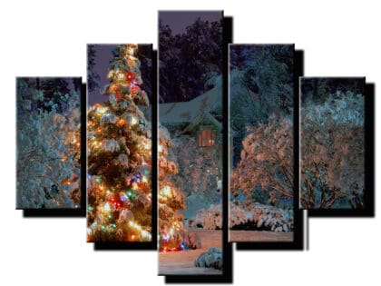 5 deilny obraz vianočny strom -Viac dielny obraz-moderne obrazy na stenu