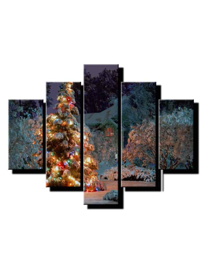 5 deilny obraz vianočny strom -Viac dielny obraz-moderne obrazy na stenu