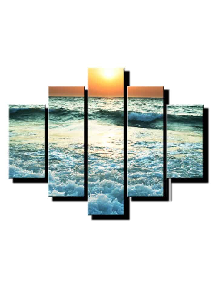5 deilny obraz vlny na mori-Viac dielny obraz-moderne obrazy na stenu