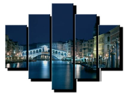 5 dielny obraz Benatky v noci-Viac dielny obraz-moderne obrazy na stenu