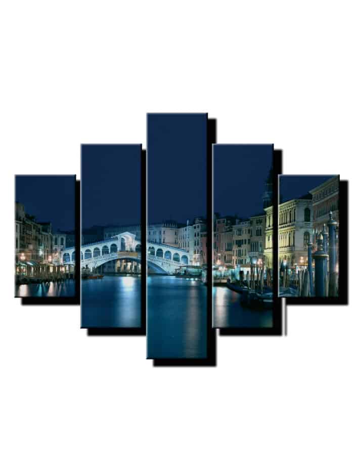 5 dielny obraz Benatky v noci-Viac dielny obraz-moderne obrazy na stenu