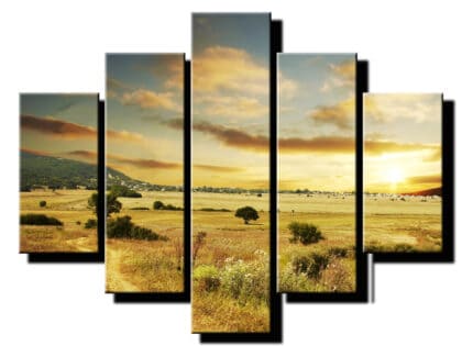 5 dielny obraz africká planina-Viac dielny obraz-moderne obrazy na stenu