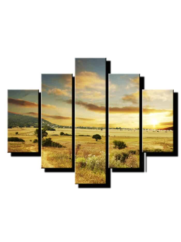 5 dielny obraz africká planina-Viac dielny obraz-moderne obrazy na stenu