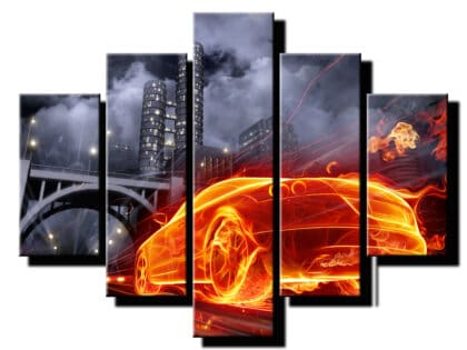 5 dielny obraz audi zo zadu abstrakt-Viac dielny obraz-moderne obrazy na stenu