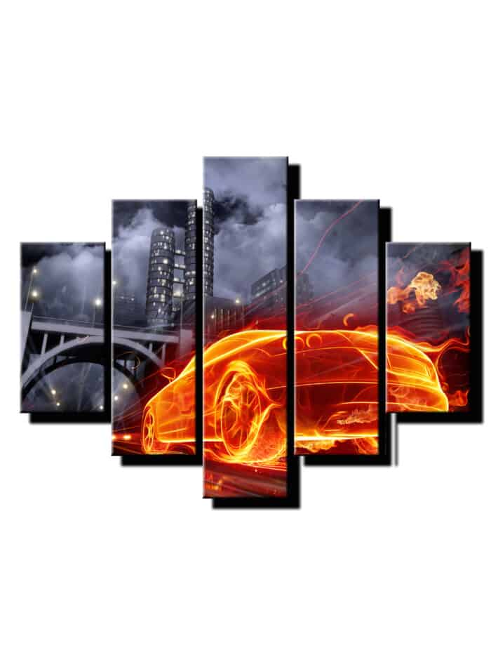 5 dielny obraz audi zo zadu abstrakt-Viac dielny obraz-moderne obrazy na stenu