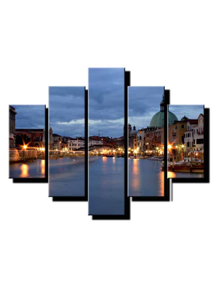 5 dielny obraz benátky plné svetiel-Viac dielny obraz-moderne obrazy na stenu