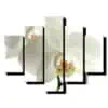 5 dielny obraz biela orchidea s kvetom-Viac dielny obraz-Moderne obrazy na stenu-Obraz na stenu