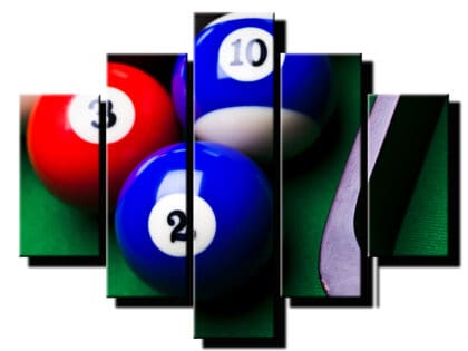 5 dielny obraz biliardove gule detail-Viac dielny obraz-moderne obrazy na stenu