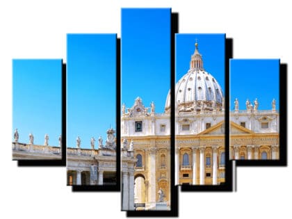 5 dielny obraz budova pod modrou oblohou-Viac dielny obraz-moderne obrazy na stenu